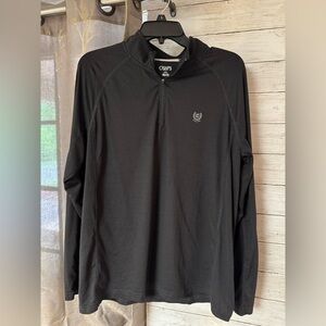Chaps Black Quarter-Zip Pullover